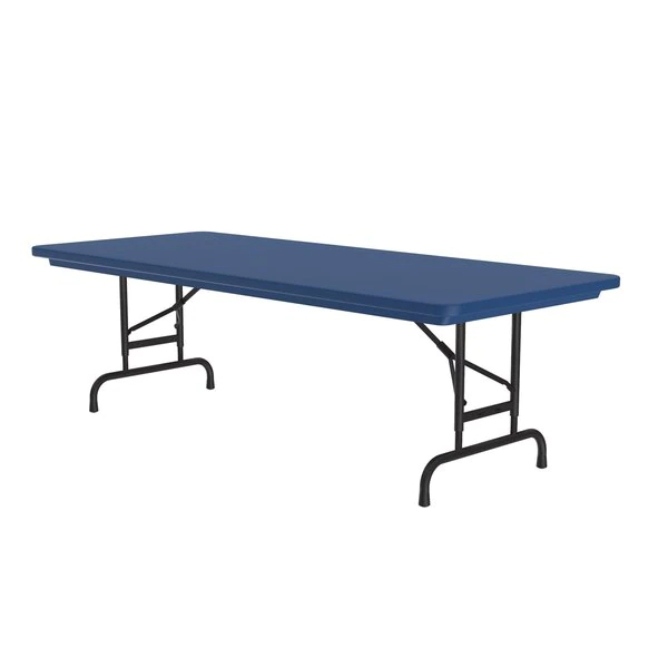 Correll, Inc. Rectangle Heavy Duty Commerical Adjustable Height Plastic Folding Table, 30" W, 60" L, 22" to 32" H - Image 7
