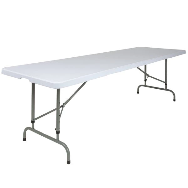 Flash Furniture Rectangle Folding Table, 29" W, 96" L, 34" H, Plastic Top, White - Image 5