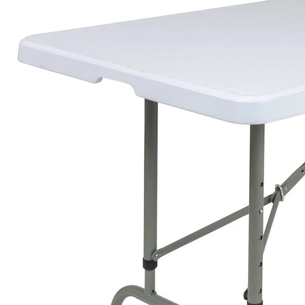 Flash Furniture Rectangle Folding Table, 29" W, 96" L, 34" H, Plastic Top, White - Image 2