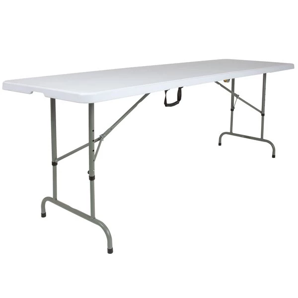 Flash Furniture Rectangle Folding Table, 29" W, 96" L, 34" H, Plastic Top, White - Image 7