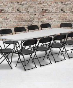 Flash Furniture Plastic Event Fold Table Set