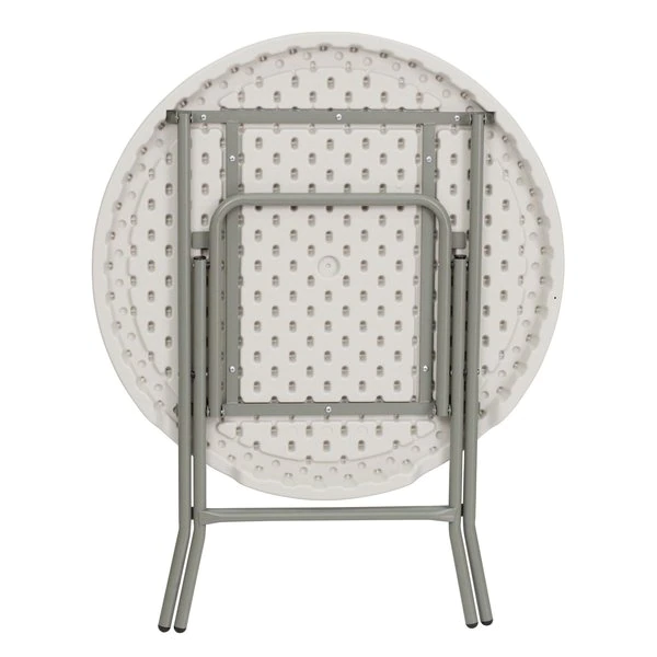 Flash Furniture Round Folding Table, 31.5" W, 31.5" L, 30.25" H, Plastic Top, White - Image 9