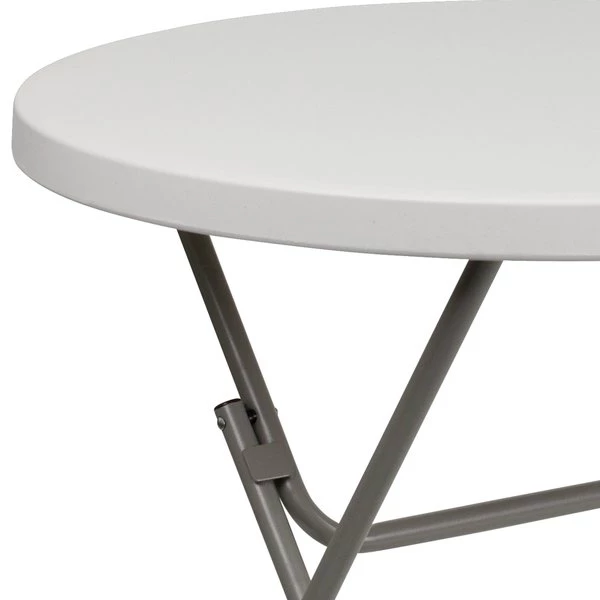 Flash Furniture Round Folding Table, 31.5" W, 31.5" L, 30.25" H, Plastic Top, White - Image 8