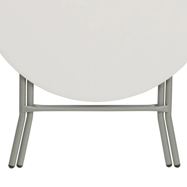 Flash Furniture Round Folding Table, 31.5" W, 31.5" L, 30.25" H, Plastic Top, White - Image 3