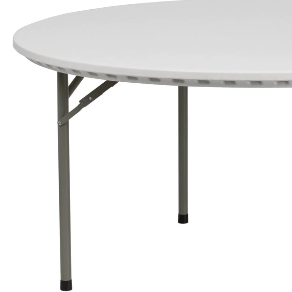 Flash Furniture Round Folding Table, 60" W, 60" L, 29" H, Plastic Top, White - Image 9