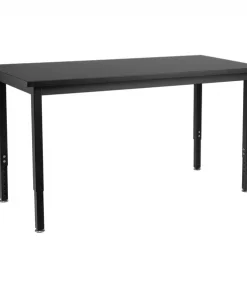 National Public Seating Rectangle Height Adjust Science Lab Table, 24" x 48, 24" X 48" X 22.25-37.25", Black