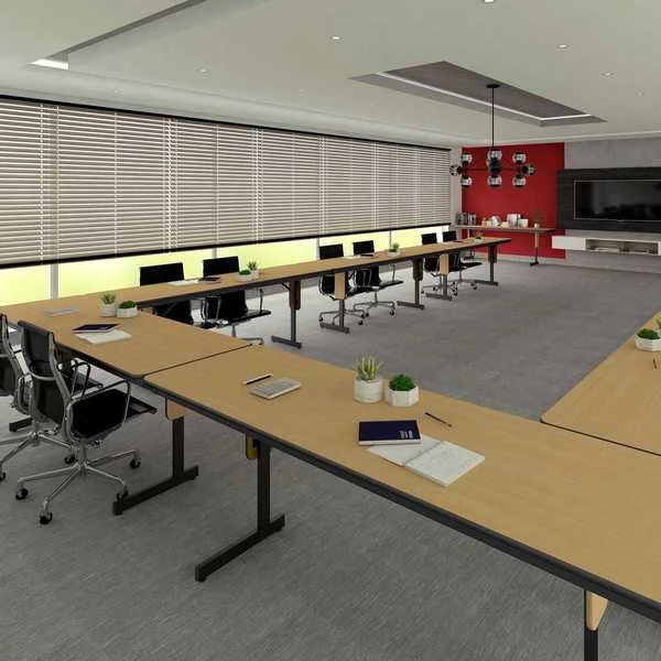 Correll, Inc. Rectangle Panel Leg Folding Seminar Training Table, 24" X 72" X 29", High Pressure Laminate Top - Image 4