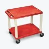 Luxor AV Cart, Two Shelves, Putty Legs, 26"H