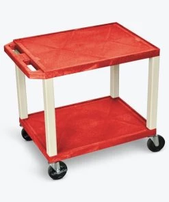 Luxor AV Cart, Two Shelves, Putty Legs, 26"H