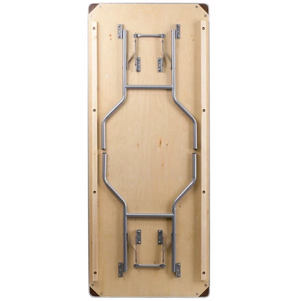 Flash Furniture Rectangle Folding Table, 30" W, 72" L, 30" H, Wood Top, Wood Grain - Image 6