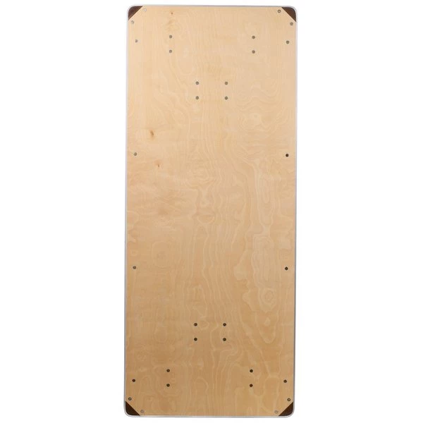 Flash Furniture Rectangle Folding Table, 30" W, 72" L, 30" H, Wood Top, Wood Grain - Image 5