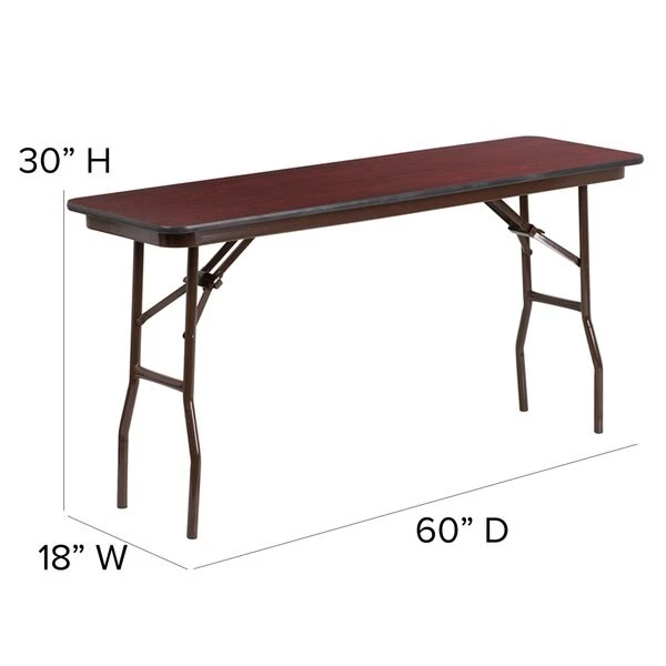 Flash Furniture Rectangle Training Table, 18" X 60" X 30", Laminate Top, Wood Grain - Image 4