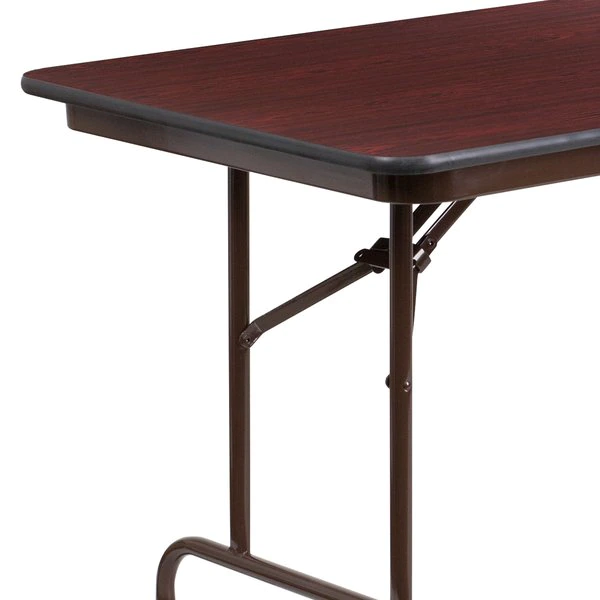 Flash Furniture Rectangle Folding Table, 30" W, 72" L, 30" H, Laminate Top, Wood Grain - Image 9