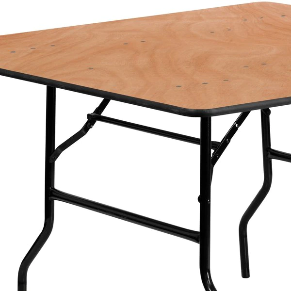 Flash Furniture Square Folding Table, 48" W, 48" L, 30.125" H, Wood Top, Wood Grain - Image 9
