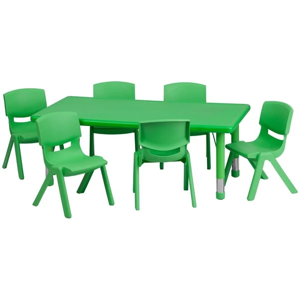Flash Furniture Rectangle Activity Table, 24" X 48" X 23.75", Plastic Top, Green - Image 4