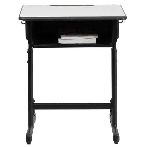 Flash Furniture Student Desk, 17-3/4" D, 23.5" W, 28-1/4" to 31-1/2" H, Grey, Steel, Table Top: Laminate - Image 10