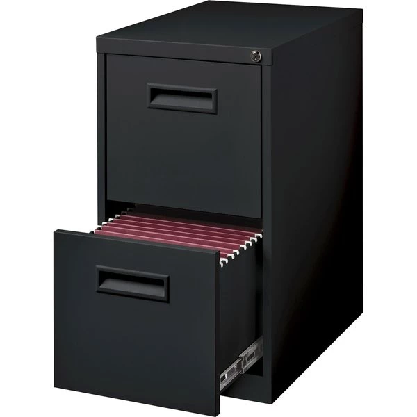 15" W 2 Drawer Lorell Mobile Pedestal, Black - Image 2