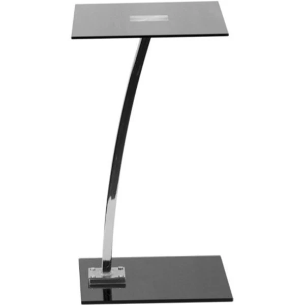 Flash Furniture Computer Desk, 12.5" D, 19" W, 22-3/4" H, Silk Black Top/Chrome Frame, Metal, Table Top: Glass - Image 6