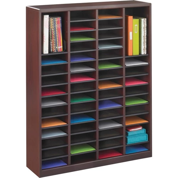 Safco Literature Organizer, Wood, 60 Compartment - Image 4