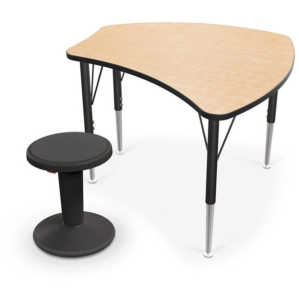 Balt Student Desk, 27 1/4 in D, 28 3/4 in W, Fusion Maple, Black - Image 2