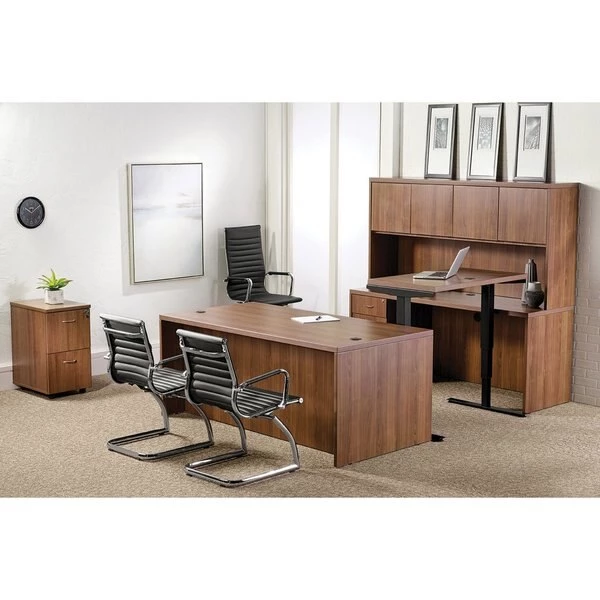 Lorell 24.8" D, 48" W, 29-1/2" H, Walnut, Laminate - Image 7