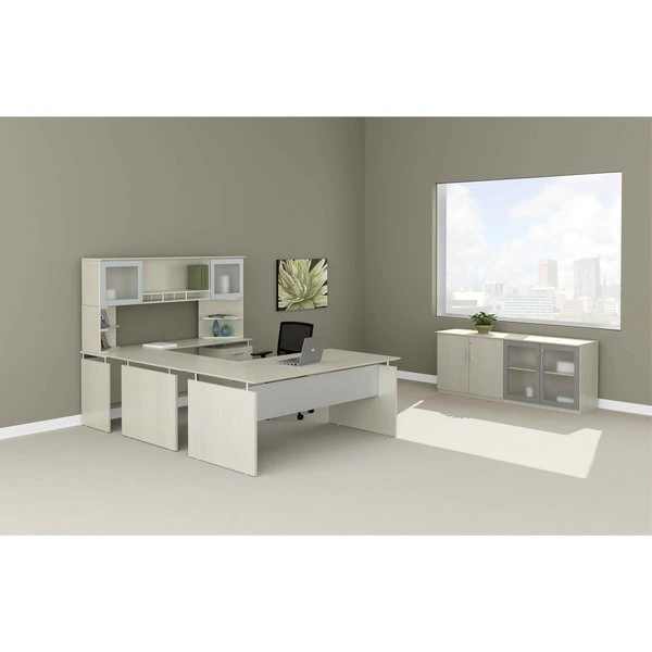 Mayline Straight Front Desk, 36" D, 72" W, 42-3/4" H, Mocha Laminate - Image 3