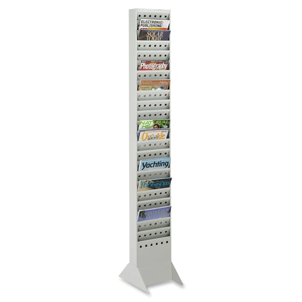 Safco Magazine Rack, 23-Pocket, Gray - Image 3