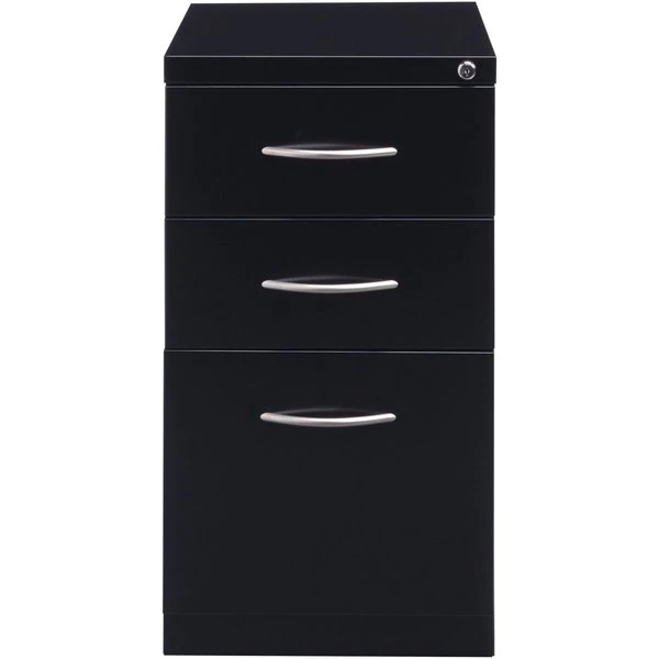 Lorell 15" W 3 Drawer Premium Mobile Bbf Pedestal File, Black, Black - Image 2