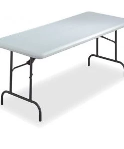 Iceberg Rectangle IndestrucTable® Classic Folding Table, Charcoal - 18" x 60", 18" W, 60" L, 29" H