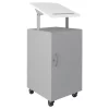 Hirsh Mobile Locking Podium for Classroom or Office, Arctic Silver/White