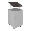 Hirsh Mobile Locking Podium for Classroom or Office, Arctic Silver/Charcoal