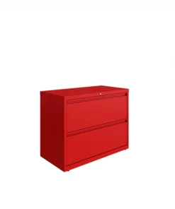 Hirsh 36"W 2 Drawer Lateral File Cabinet, Lava Red