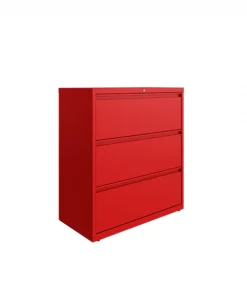 Hirsh 36"W 3 Drawer Lateral File Cabinet, Lava Red