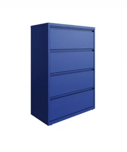 Hirsh 36"W 4 Drawer Lateral File Cabinet, Classic Blue