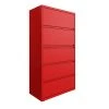 Hirsh 36"W 5 Drawer Lateral File Cabinet, Lava Red