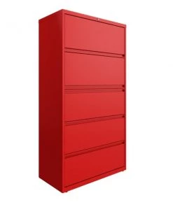 Hirsh 36"W 5 Drawer Lateral File Cabinet, Lava Red