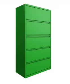 Hirsh 36"W 5 Drawer Lateral File Cabinet, Screamin' Green
