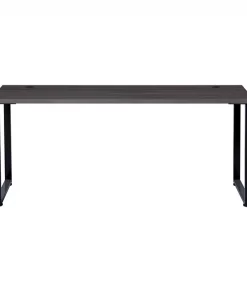 Hirsh 60"x24" Open Desk for Commercial or Home Office, Black/Charcoal