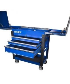 Sunex Â® Tools 3-Drawer Utility Cart w/ Sliding Top, Blue