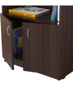 Inval Wall Unit / Bookcase 62.99 in. H 4-shelf with 2 Doors in Espresso
