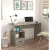 Inval Multi-Level Writing Desk 47.2 in. W Rectangular Smoke Oak with One Drawer