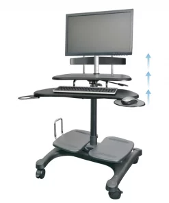 Kantek Inc. Mobile Height Adjustable Computer Workstations, LCD Monitor Mount Pole