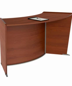 Linea Italia ADA Reception Desk, Wheelchair, Kids, 55”W x 71”D x 30”H, Ash