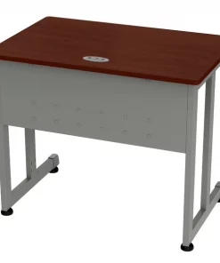 Linea Italia Computer Desk for Small Spaces, 36”W x 24”D x 30”H, Gray/Cherry