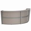 Linea Italia Curved Reception Desk with Counter, 2 Units, 124”W x 49”D, Ash