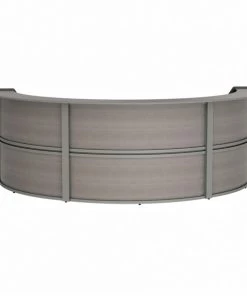 Linea Italia Curved Reception Desk with Counter, 3 Units, 143”W x 71”D, Ash