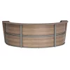 Linea Italia Curved Reception Desk with Counter, 3 Units, 143”W x 71”D, N. Walnut