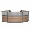 Linea Italia Curved Reception Desk 5 Units, Clear Panel, 142”W x 133”D, N. Walnut