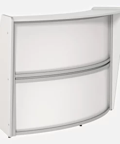 Linea Italia Curved Reception Desk with Counter, 72”W x 32”D x 46”H, Gray/White