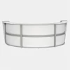 Linea Italia Curved Reception Desk with Counter, 3 Units, 143”W x 71”D, White